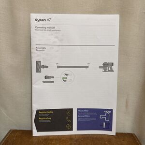 Dyson‎ V7 Original OEM Operating Manual / Product Registration Form